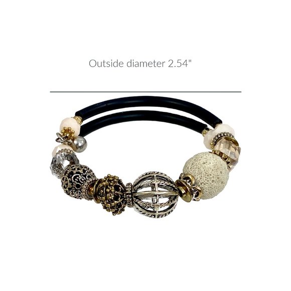 Memory Wire Bangle Ivory Handmade - Picture 2 of 6